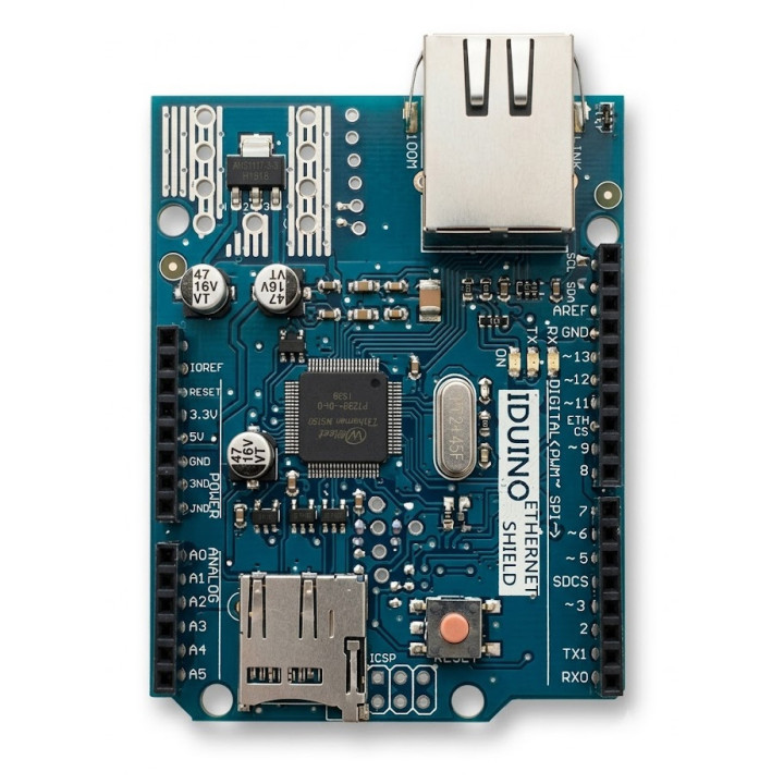 Vue de dessus du Shield Ethernet W5100 pour Arduino®
