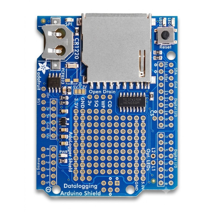 Vue du dessus du Shield data logging ADA1141