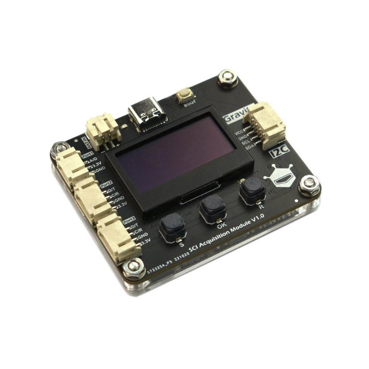 Vue de côté du Module Gravity SCI DAQ avec afficheur (I2C)