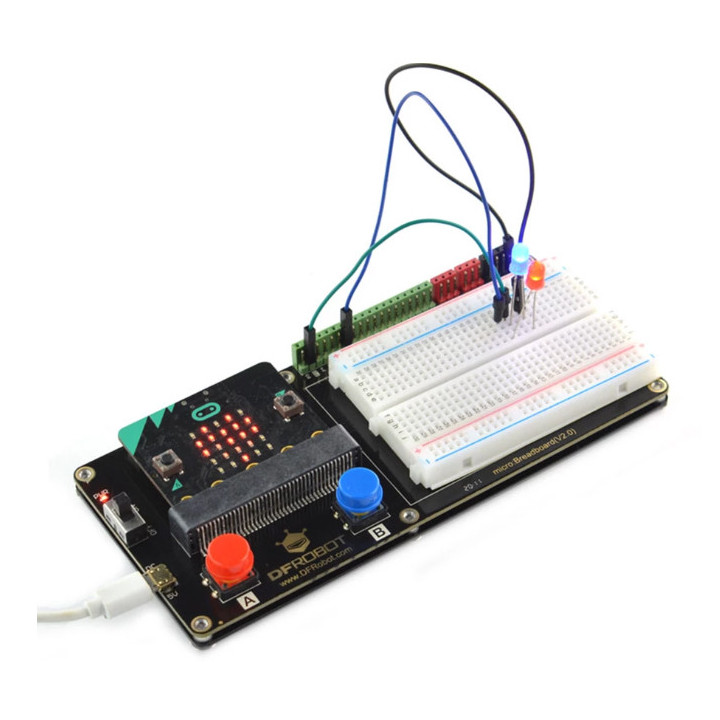 Exemple d'utilisation de la platine micro: Breadboard pour micro:bit