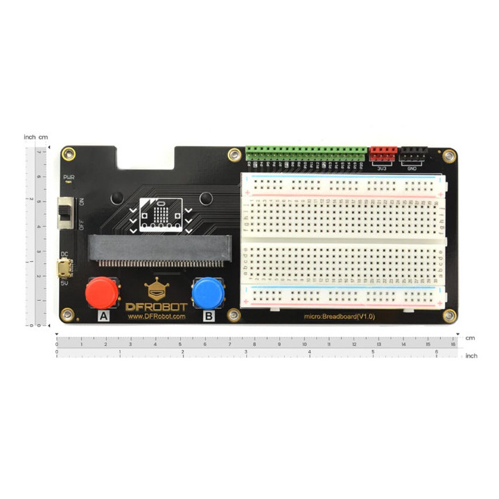 Dimensions de la platine micro: Breadboard pour micro:bit