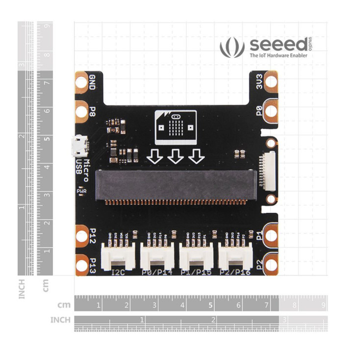 Dimensions de la platine Grove Shield v2.0 pour micro:bit 103100063