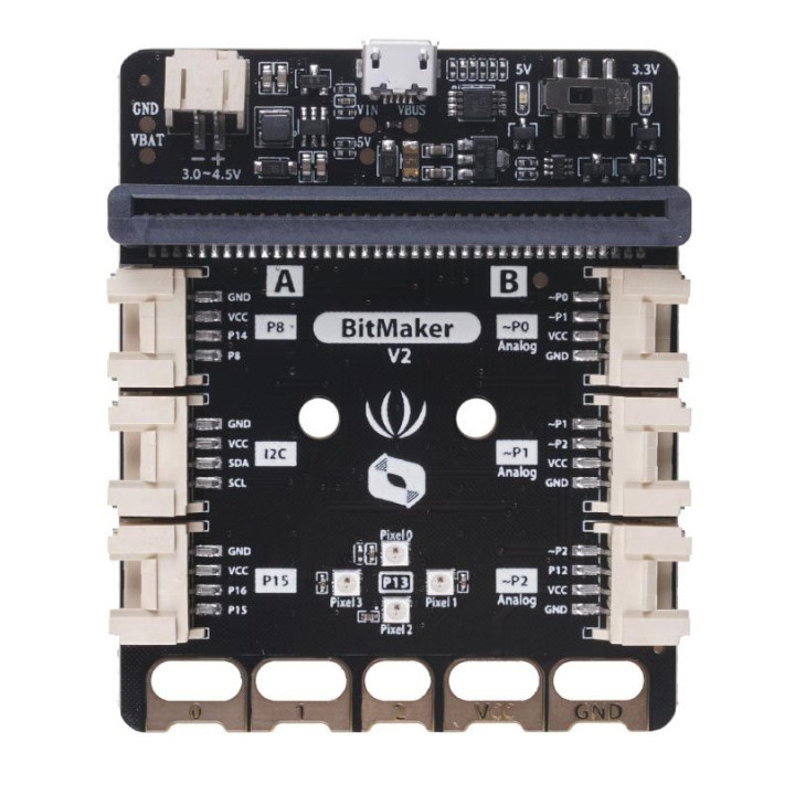 Vue de face du Module BitMaker V2 pour Grove et micro:bit
