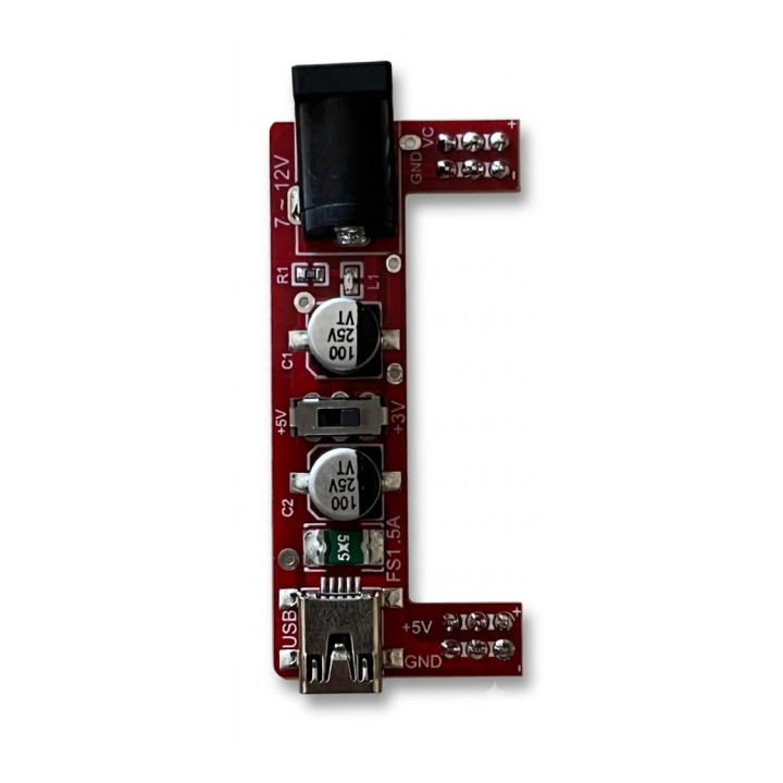 Le module d'alimentation pour breadboard (vue de haut)