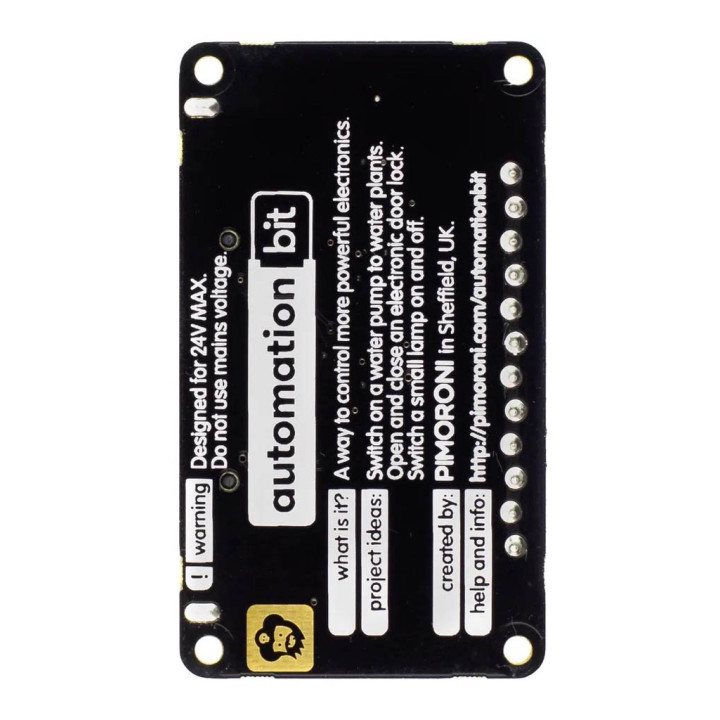 Vue de dessous du module automation:bit pour micro:bit