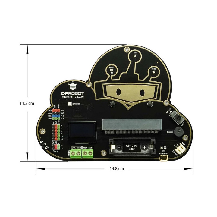 Dimensions de la platine micro: IoT DFROBOT MBT0012