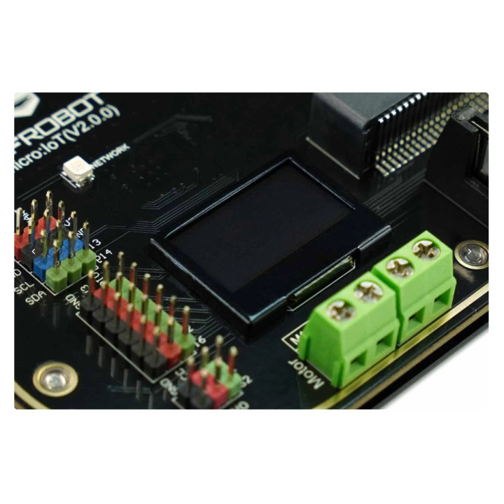 Détail de l'afficheur OLED de la platine micro: IoT DFROBOT MBT0012 pour carte micro:bit