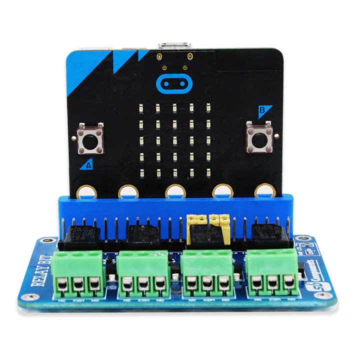 Exemple d'utilisation de la platine 4 relais avec une carte micro:bit