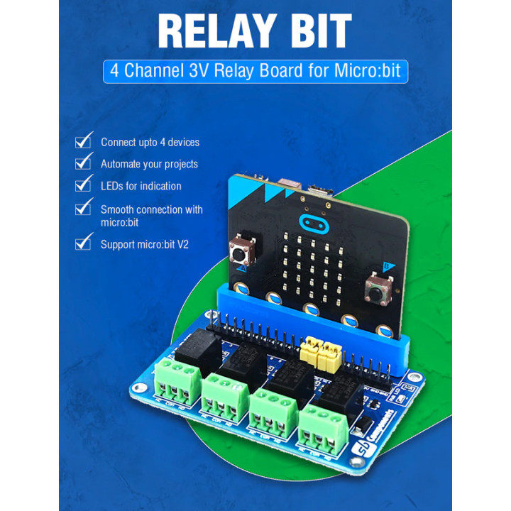 Description des fonctionnalités de la platine 4 relais pour micro:bit