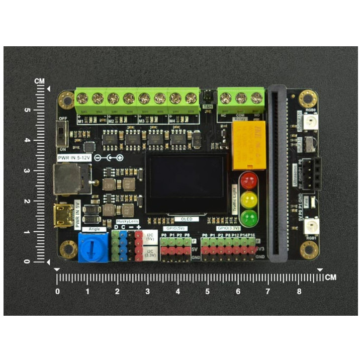 Dimensions de la carte multifonction Xia mi pour micro:bit V2