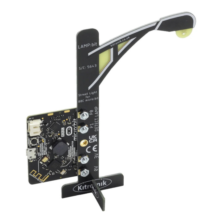 Le Lampadaire LAMP:bit pour micro:bit equipé d'une carte micro:bit
