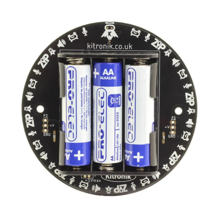 La platine ZIP Halo HD 60 leds RGB équipée de piles (Piles non livrées)