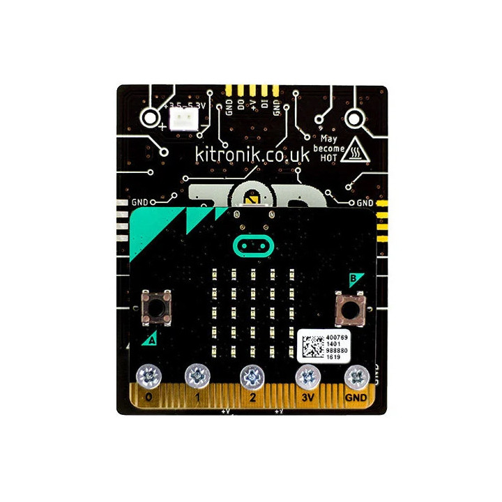 Vue arrière de la matrice 64 Leds ZIP Tile équipée d'un micro:bit (non livré)