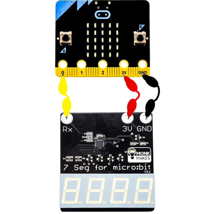 Exemple de raccordement du module 7 segments à une carte micro:bit