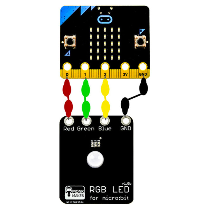 Exemple de raccordement entre le module LED RGB et une carte micro:bit