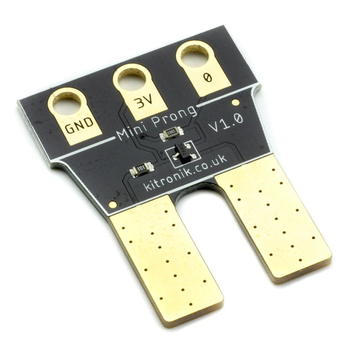 Vue arrière du capteur d'humidité de sol Mini Prong pour micro:bit