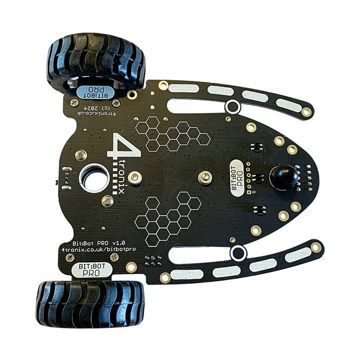 Plateforme robotique Bit:Bot PRO pour micro:bit vue de dessous