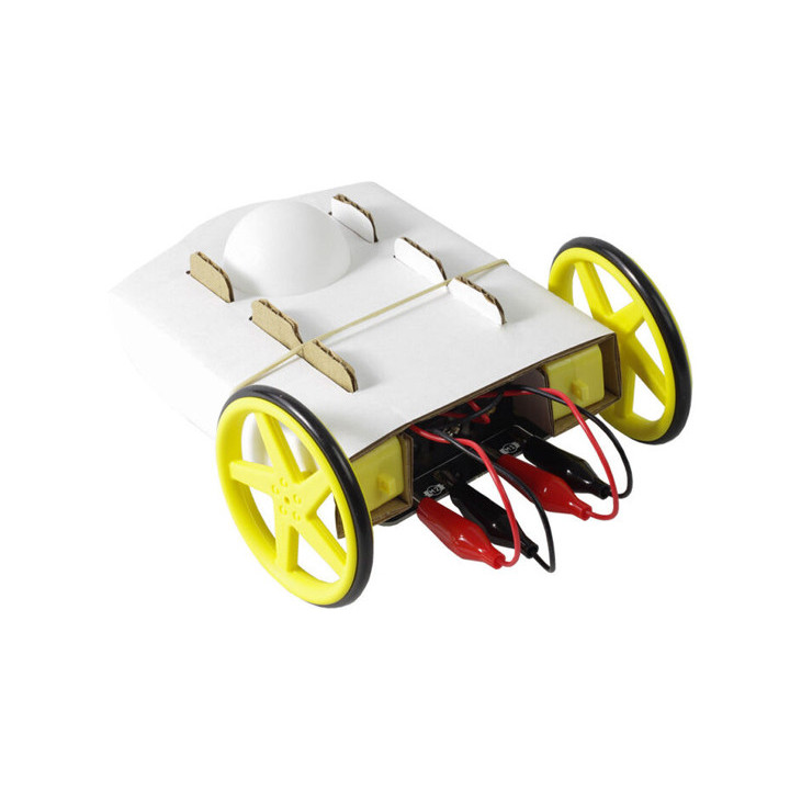 Vue de dessous de la base robotique Simple Robotics Kit pour micro:bit