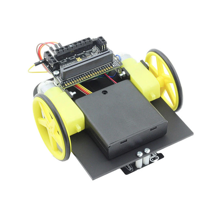 Vue de côté de la base Kitronik Buggy suiveur de ligne V2.0 pour micro:bit
