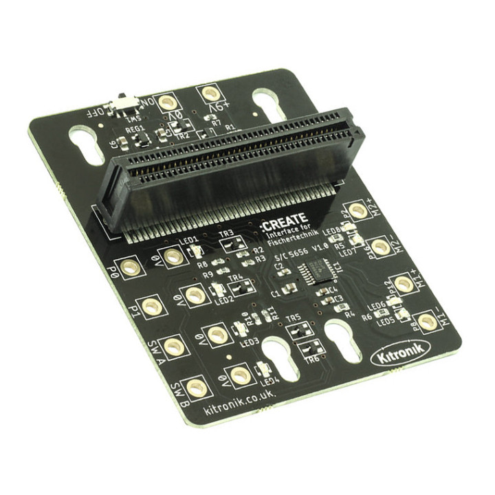 Vue de côté du contrôleur moteur CREATE BBC pour micro:bit