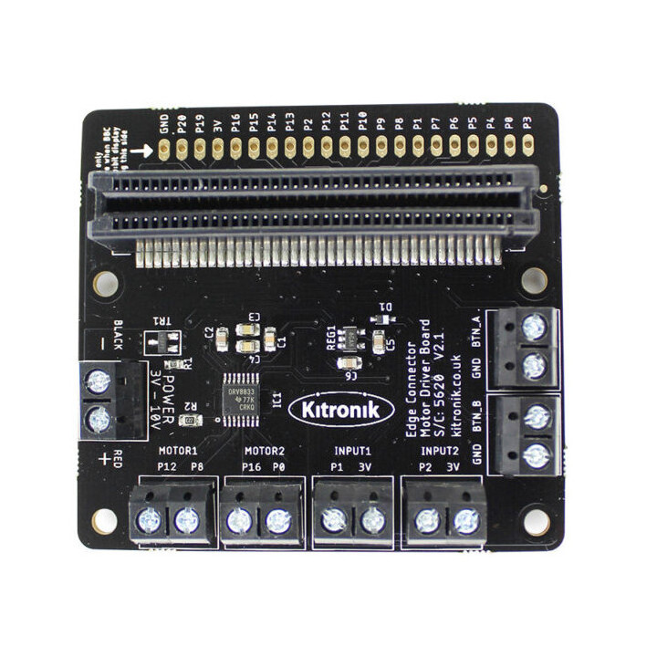 Vue de face du contrôleur de moteurs pour carte micro:bit
