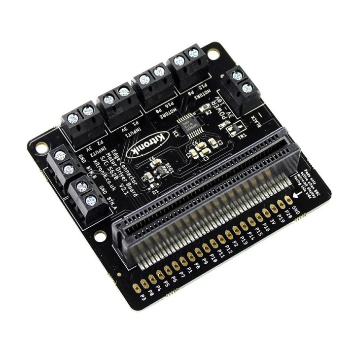Vue de côté du contrôleur de moteurs pour carte micro:bit