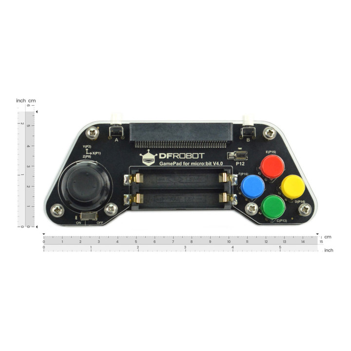 Dimensions du micro:GamePad (V4.0) DFR0536 pour micro:bit