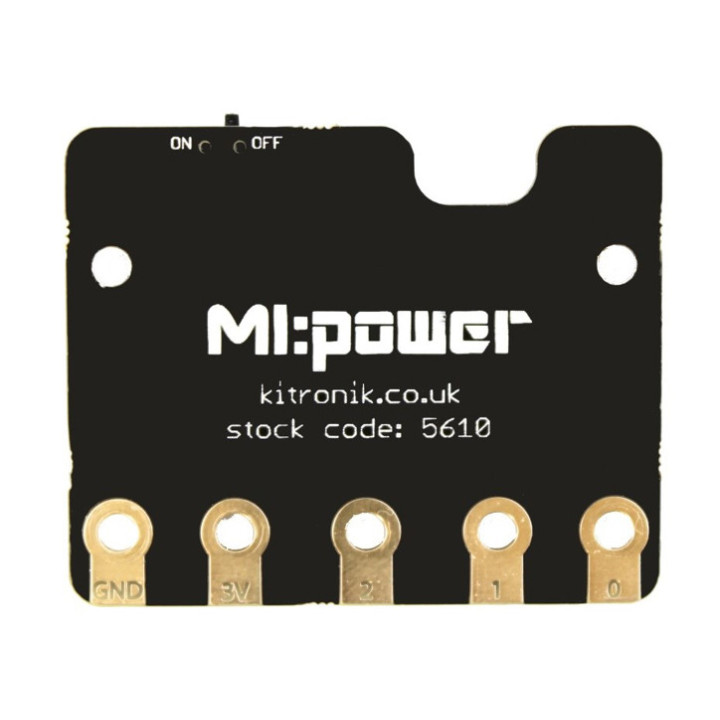 Vue arrière du module MI:power board pour micro:bit
