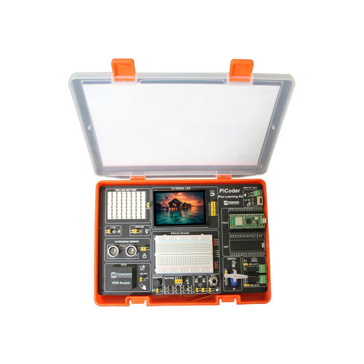 Détail de la platine d'expérimentation PiCoder pour Raspberry Pi Pico