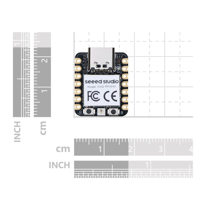 Dimensions de la carte Seeed Studio XIAO RP2040