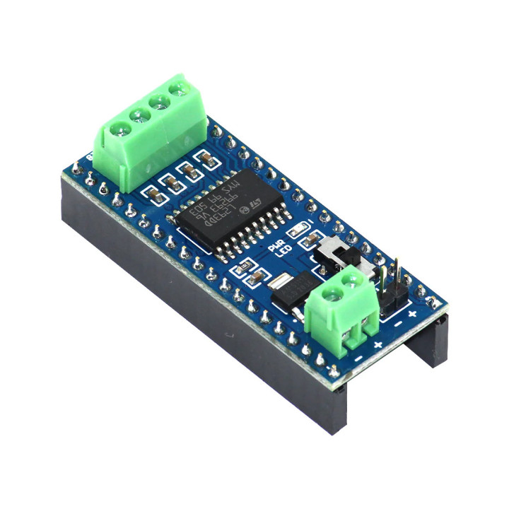 Vue de côté du module Extension drivers moteur pour Raspberry Pi Pico