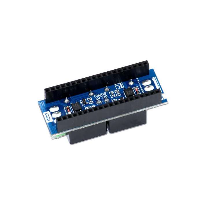Vue arrière de l'Extension 2 relais pour Raspberry Pi Pico