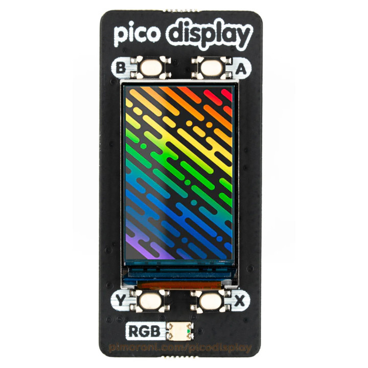 Vu de dessus de l'afficheur LCD IPS Pimoroni PIM543 pour Raspberry Pi Pico