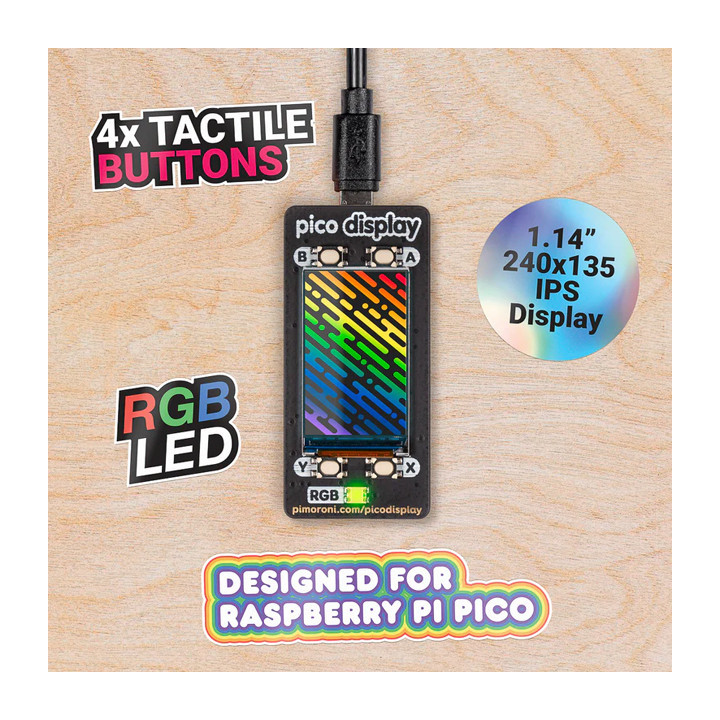 Caractéristiques de l'Afficheur LCD 1,14" pour Raspberry Pi Pico