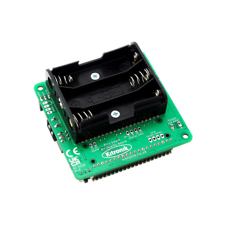 Vue arrière de la platine Air Quality Datalogging Board pour Pi Pico