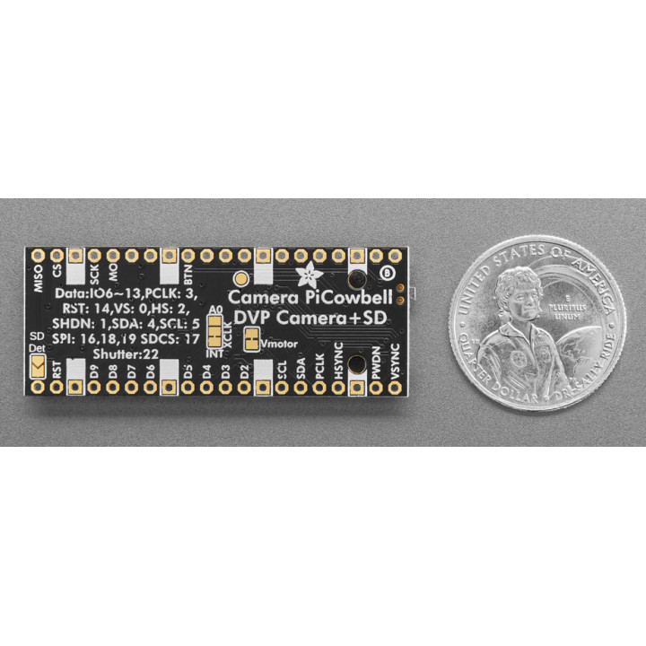 Vue arrière du module Caméra PiCowbell pour Raspberry Pi Pico