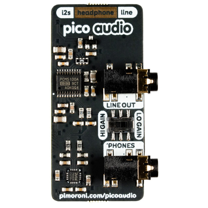 Vue de face du module d'extension Audio pour Raspberry Pi Pico