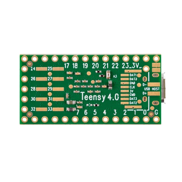 Vue de dessous du module Teensy 4.0 (version sans connecteur)