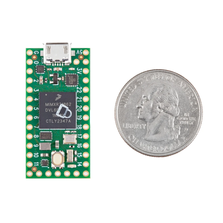 Détail de la carte Teensy 4.0 verrouillable (sans connecteur)