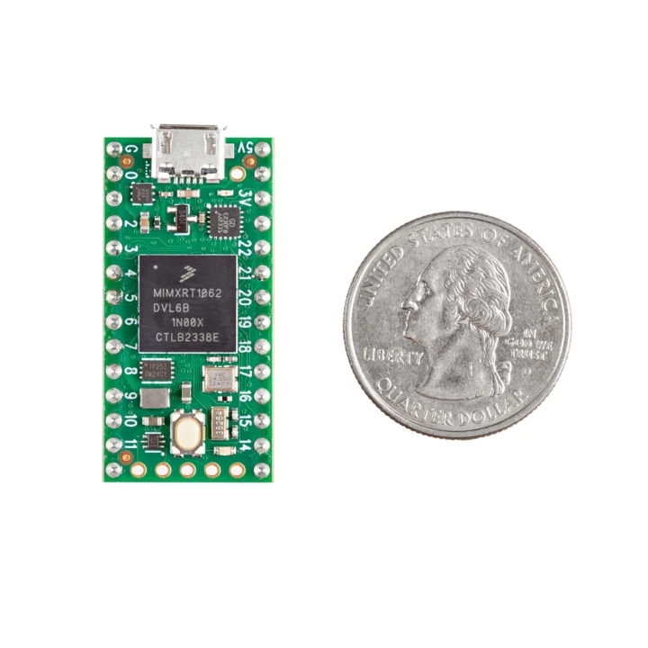 Détail de la carte Teensy 4.0 (version avec connecteur)