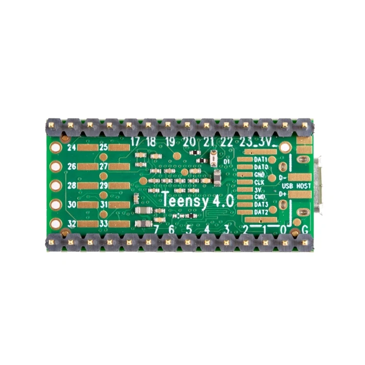 Vue arrière de la carte Teensy 4.0 (version avec connecteur)