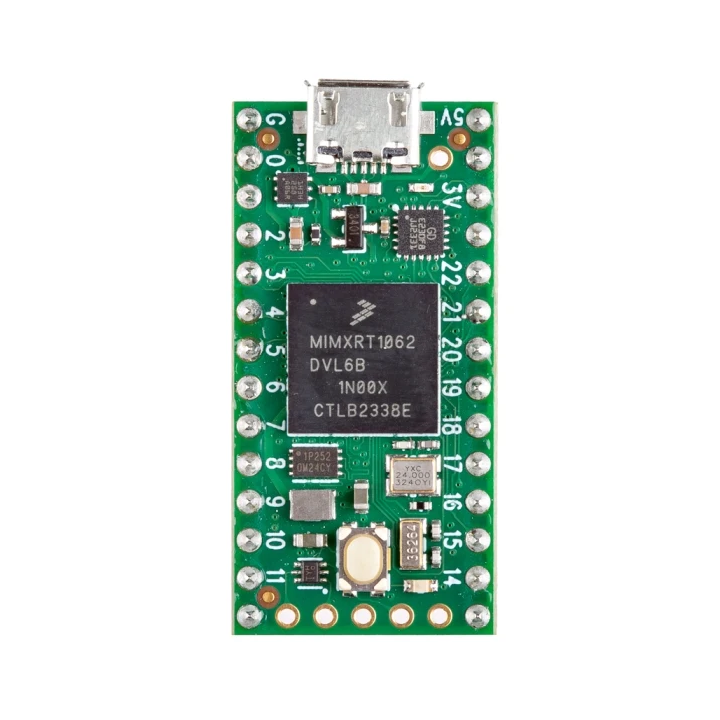 Vue de face de la carte Teensy 4.0 (version avec connecteur)