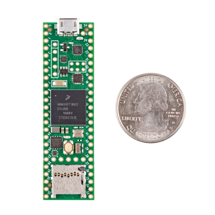 Détail de la carte Teensy 4.1 (version avec Ethernet, sans connecteur)