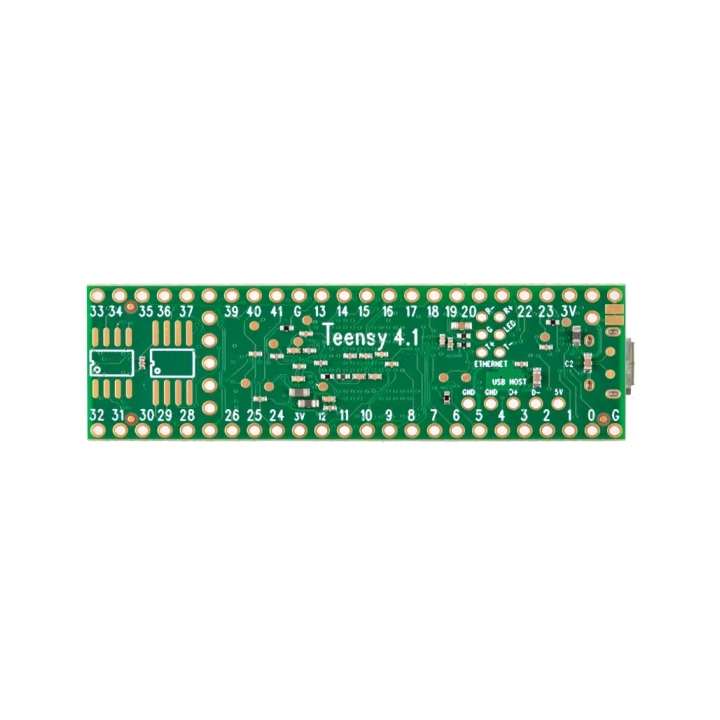 Vue arrière de la carte Teensy 4.1 (version avec Ethernet, sans connecteur)
