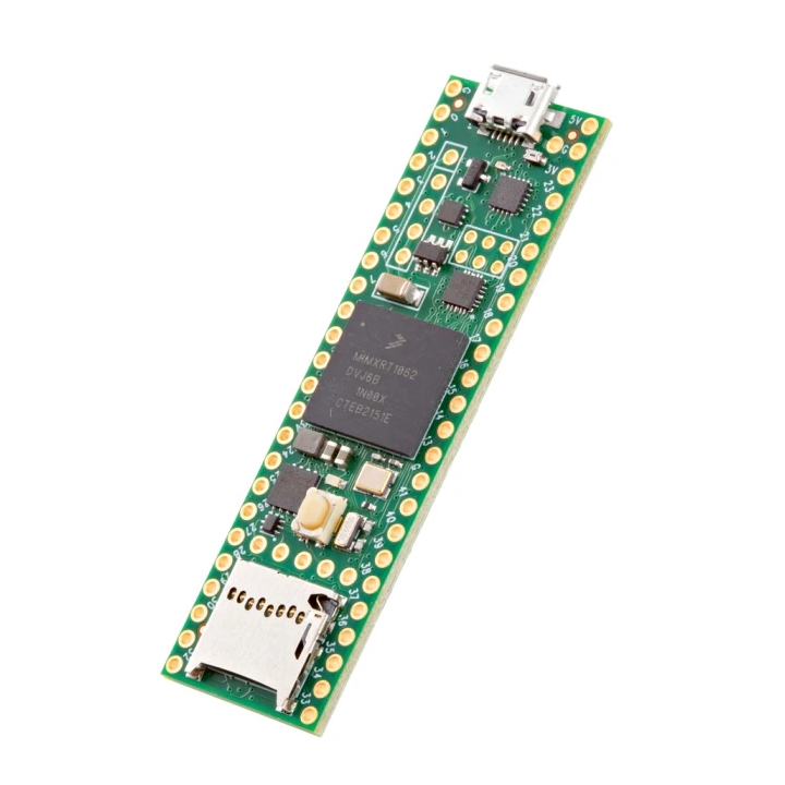 Vue de côté de la carte Teensy 4.1 (version avec Ethernet, sans connecteur)