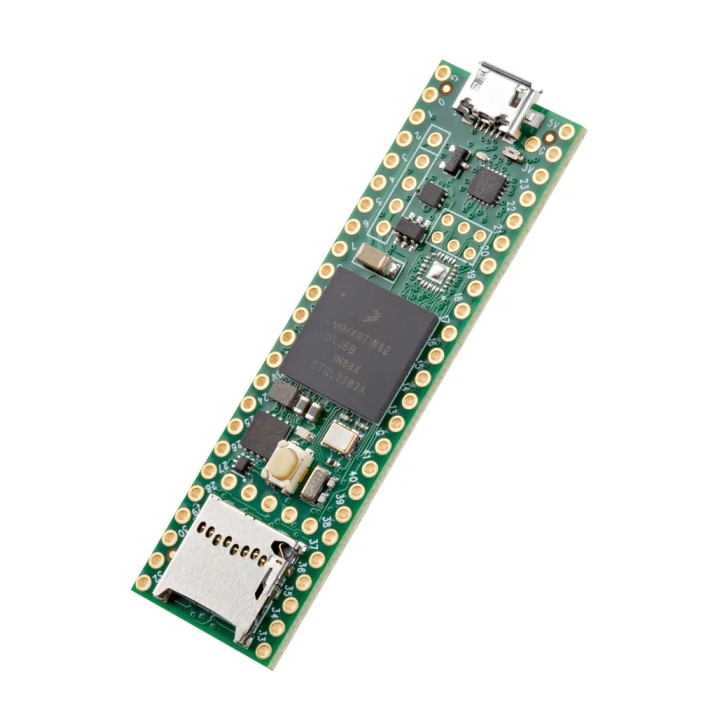Vue de côté du Teensy 4.1 NE verrouillable (sans Ethernet, ni connecteur)