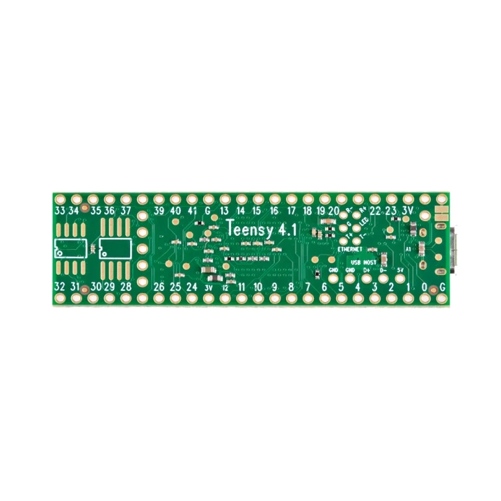 Vue arrière du Teensy 4.1 verrouillable (avec Ethernet, sans connecteur)