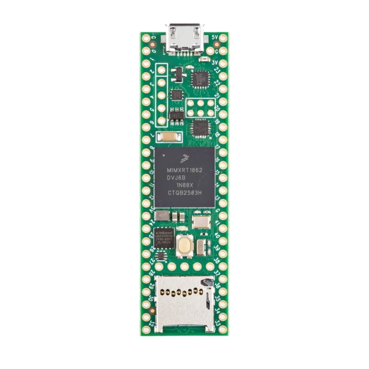 Vue de dessus du Teensy 4.1 verrouillable (avec Ethernet, sans connecteur)