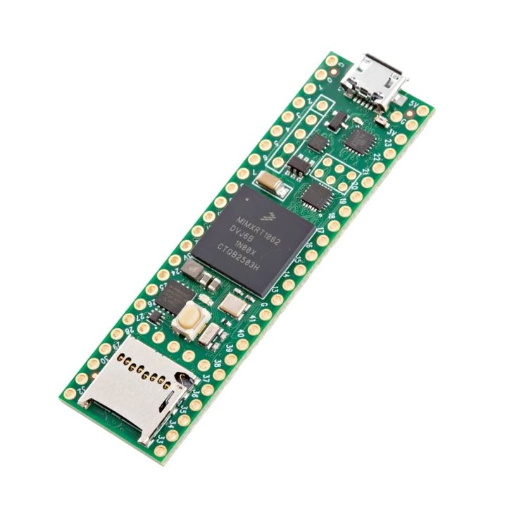 Vue de côté du Teensy 4.1 verrouillable (avec Ethernet, sans connecteur)