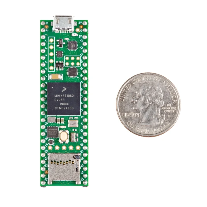 Détail du Teensy 4.1 (avec Ethernet  et connecteur)